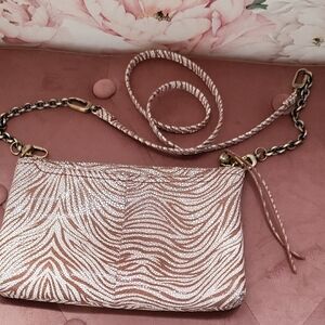 HOBO Pink and Gold Clutch with Chain Strap